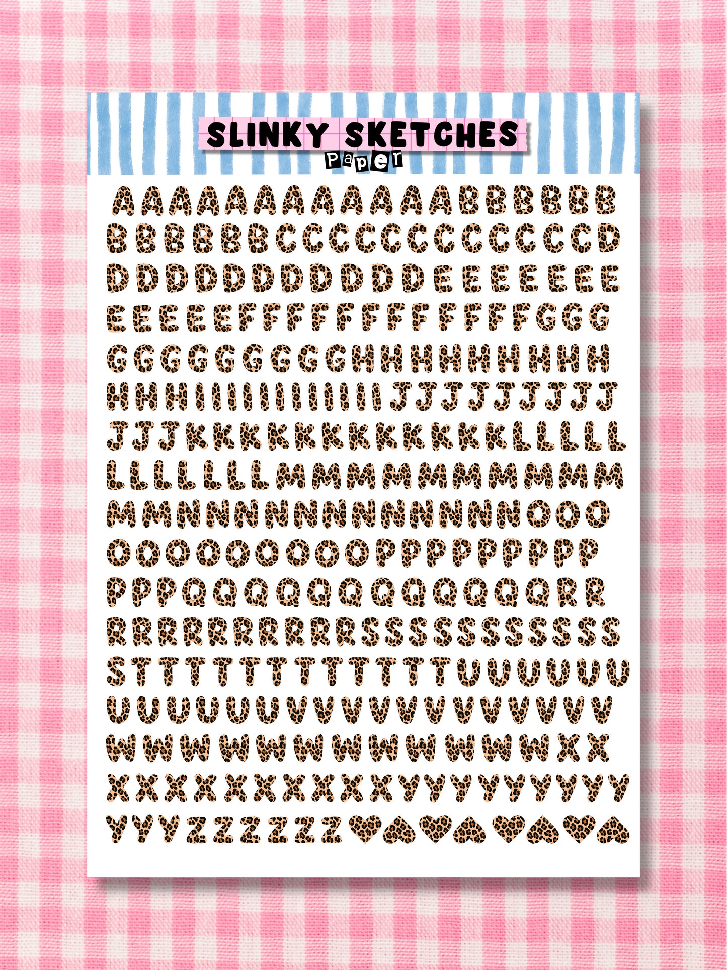 A5 Paper Brown Leopard Lettering Sticker Sheet