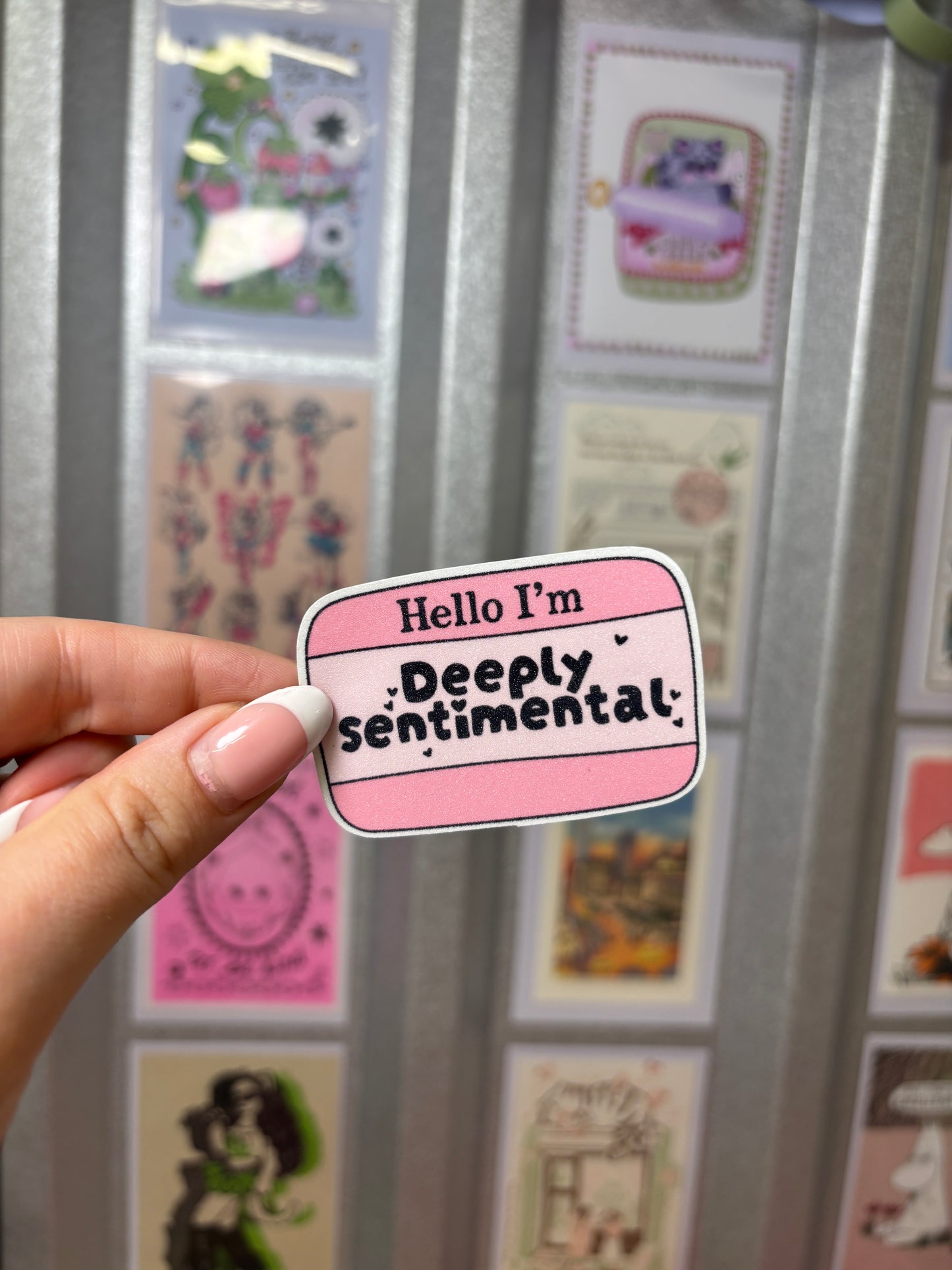 Deeply Sentimental Die Cut Glitter Sticker