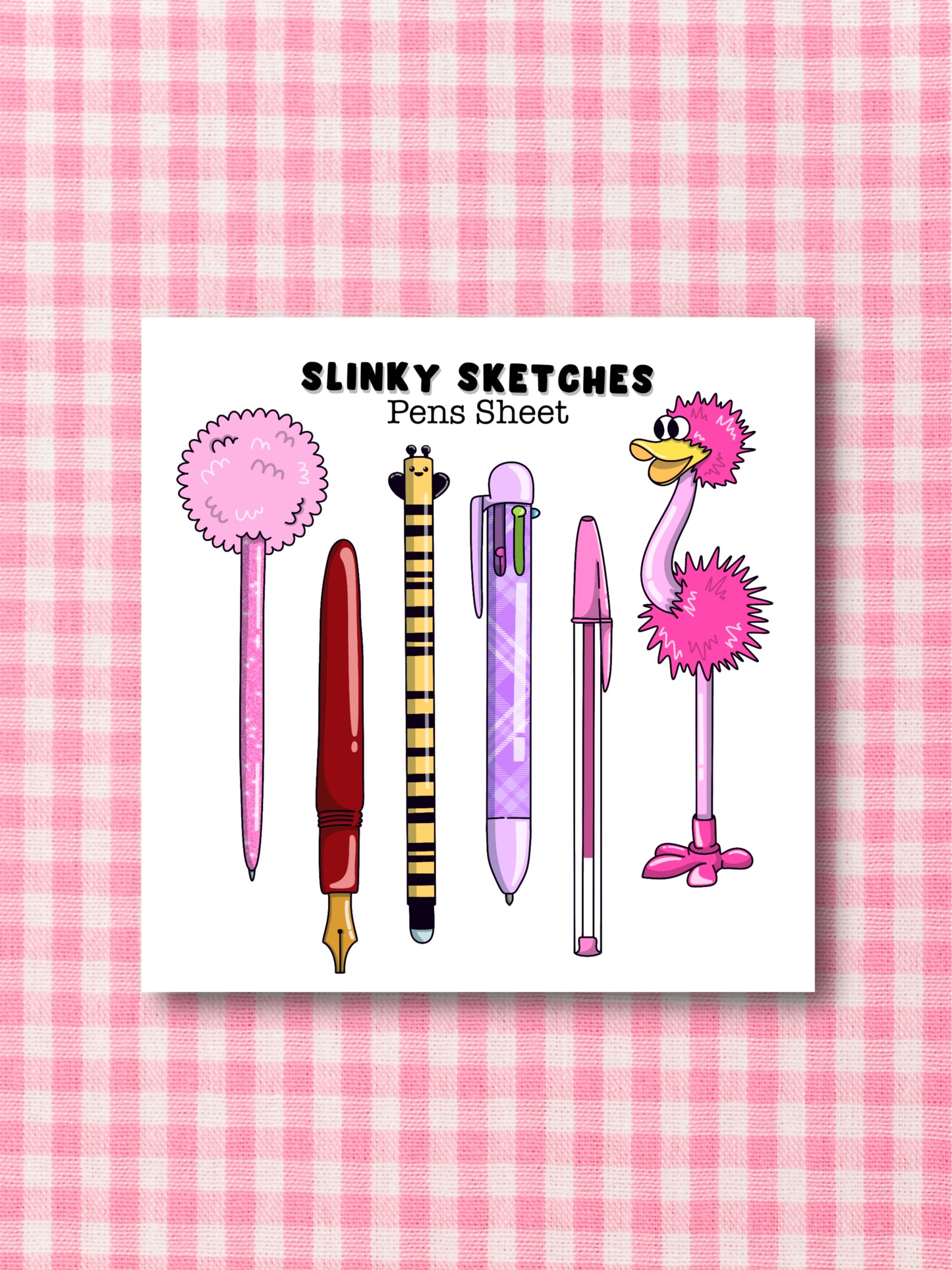 9cmx9cm Pens Sticker Sheet