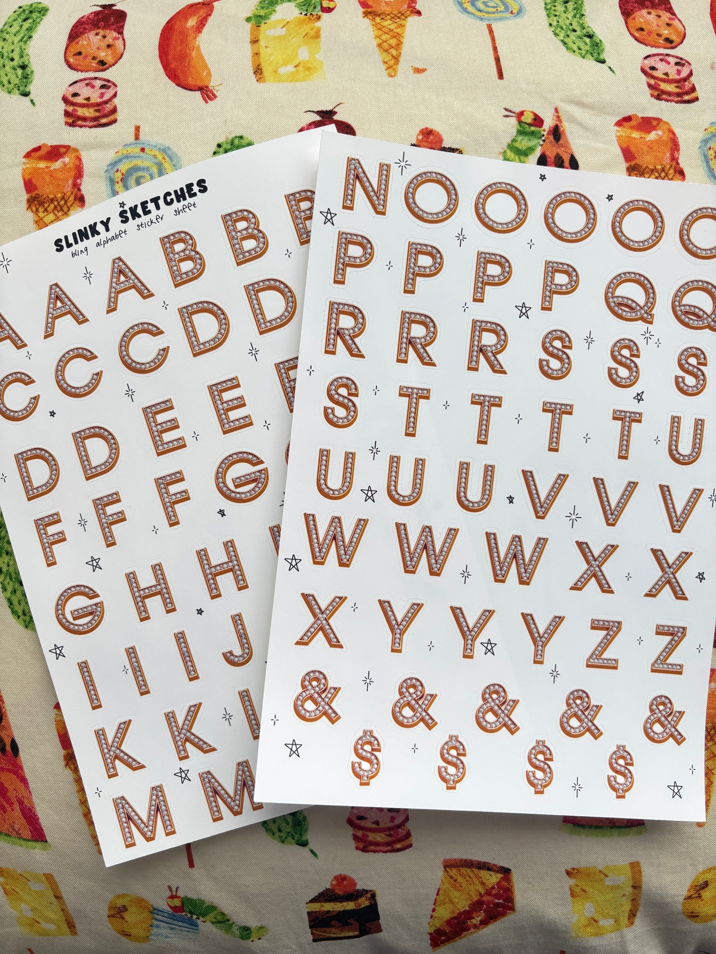 Bling Alphabet Sticker Sheet (2 sheets)