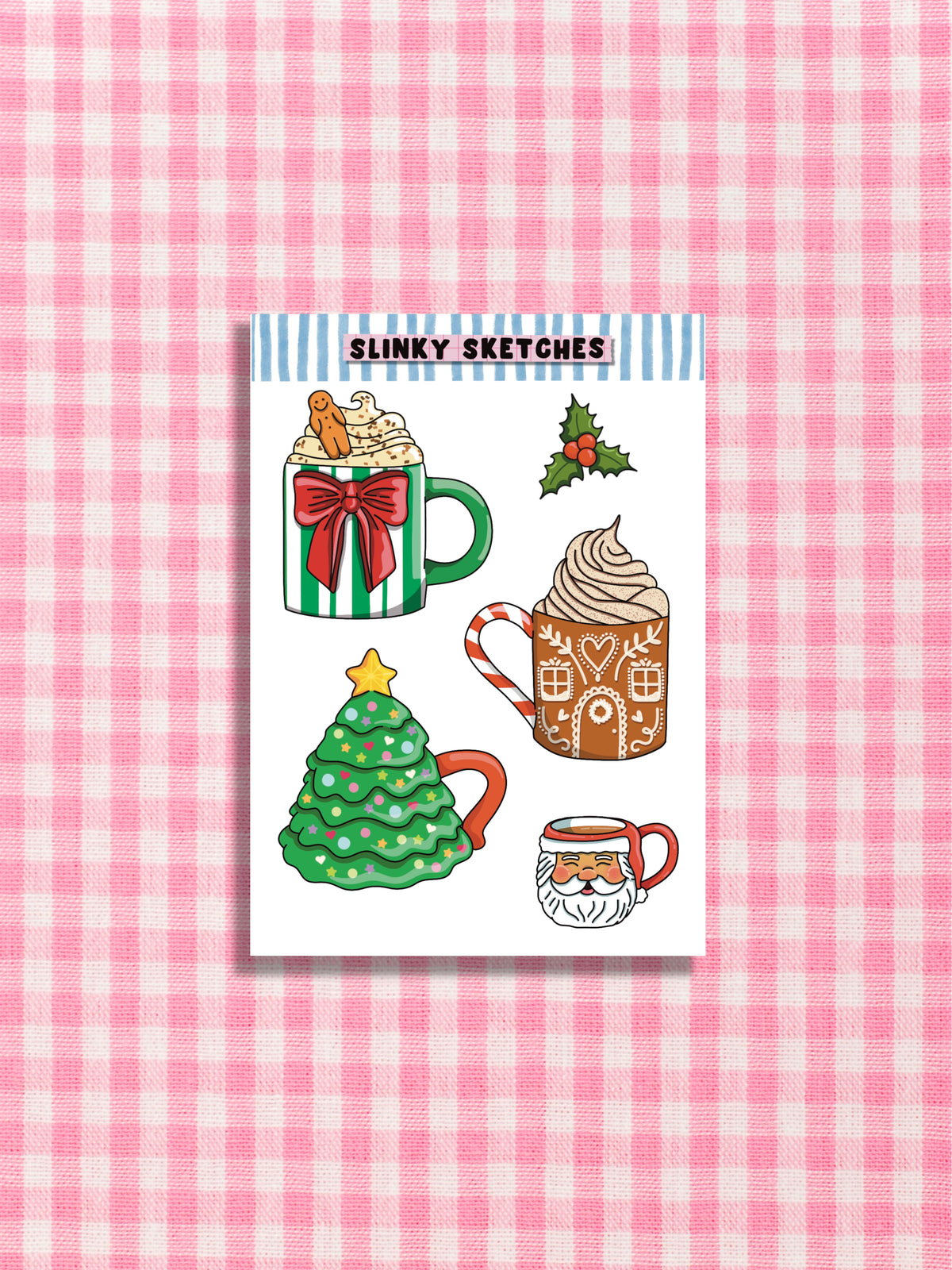 Festive Mugs A7 Sticker Sheet