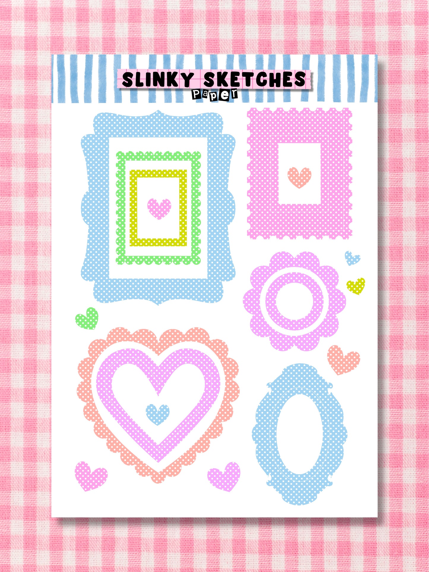 A5 Paper Polka Dot Frame Sticker Sheet