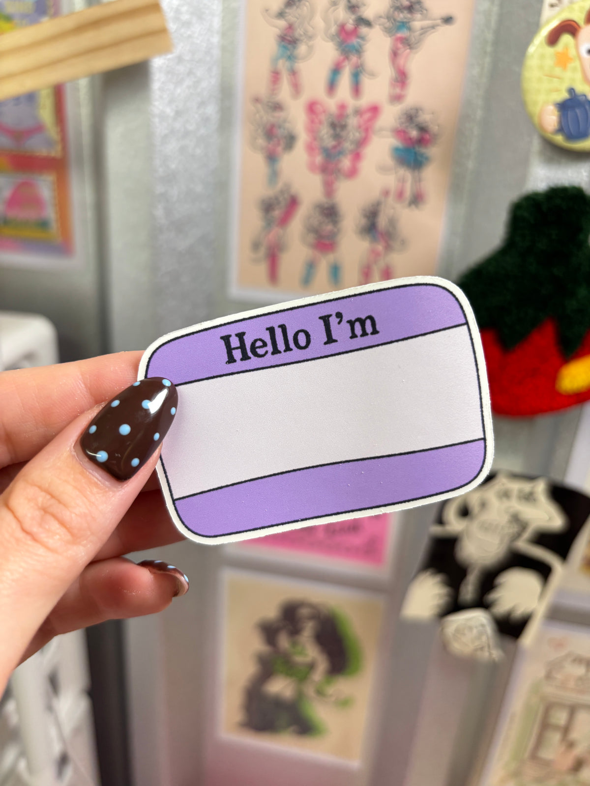 Hello Purple Die Cut Matte Sticker