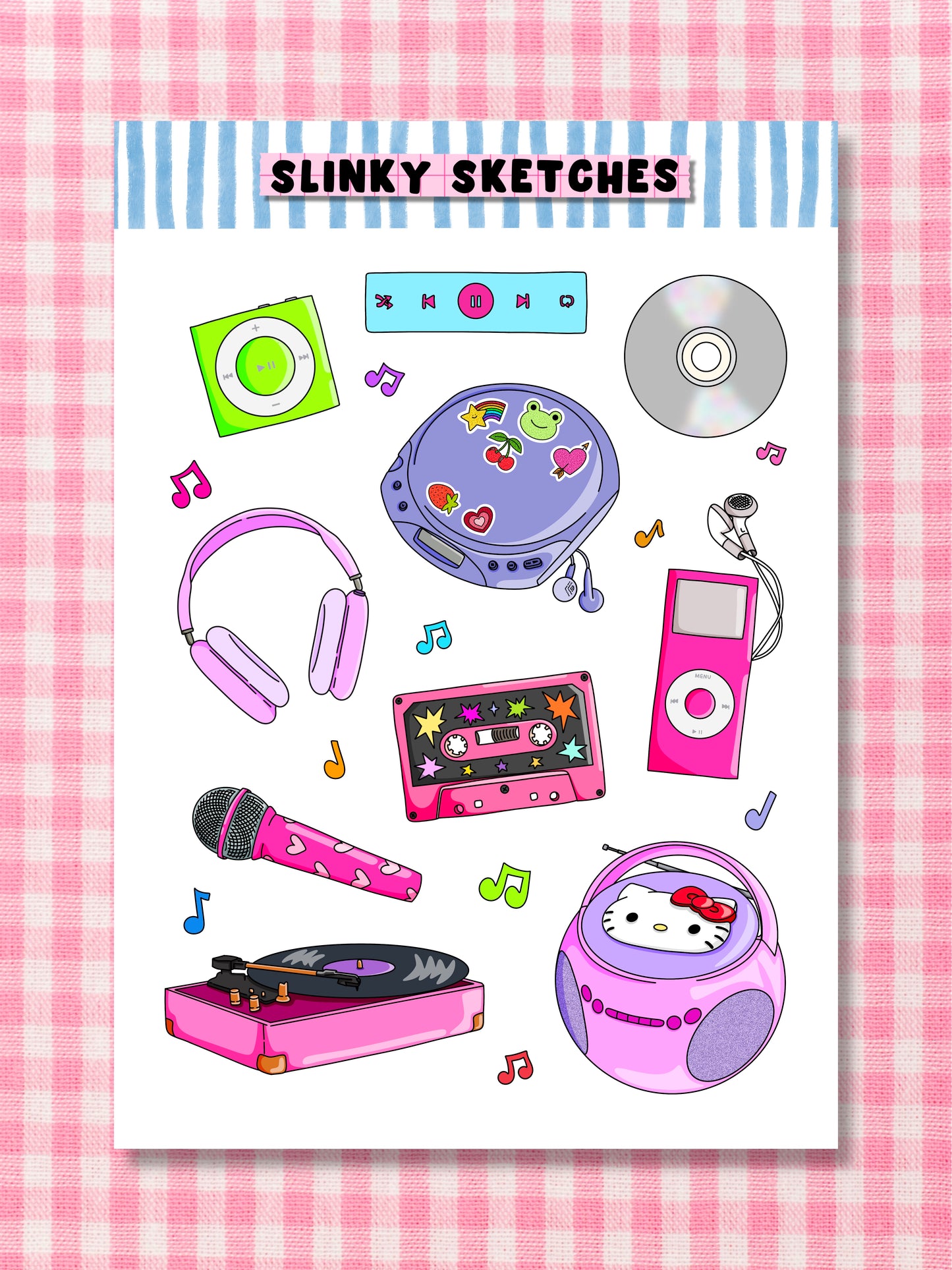 Music A6 Sticker Sheet