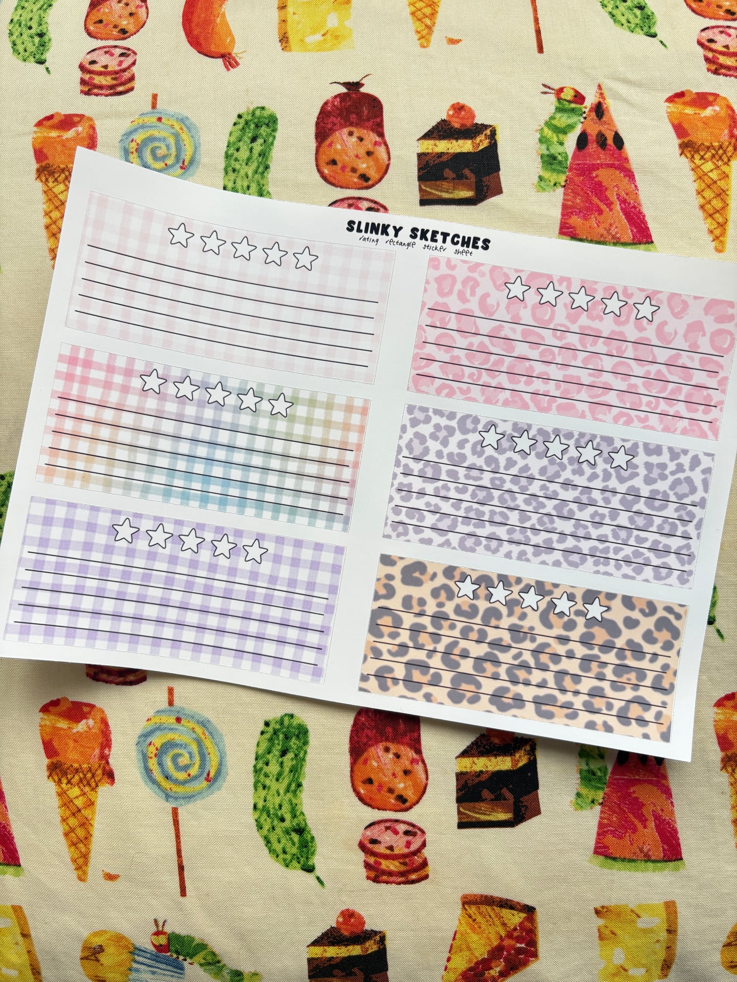 Rectangle Rating A5 Sticker Sheet