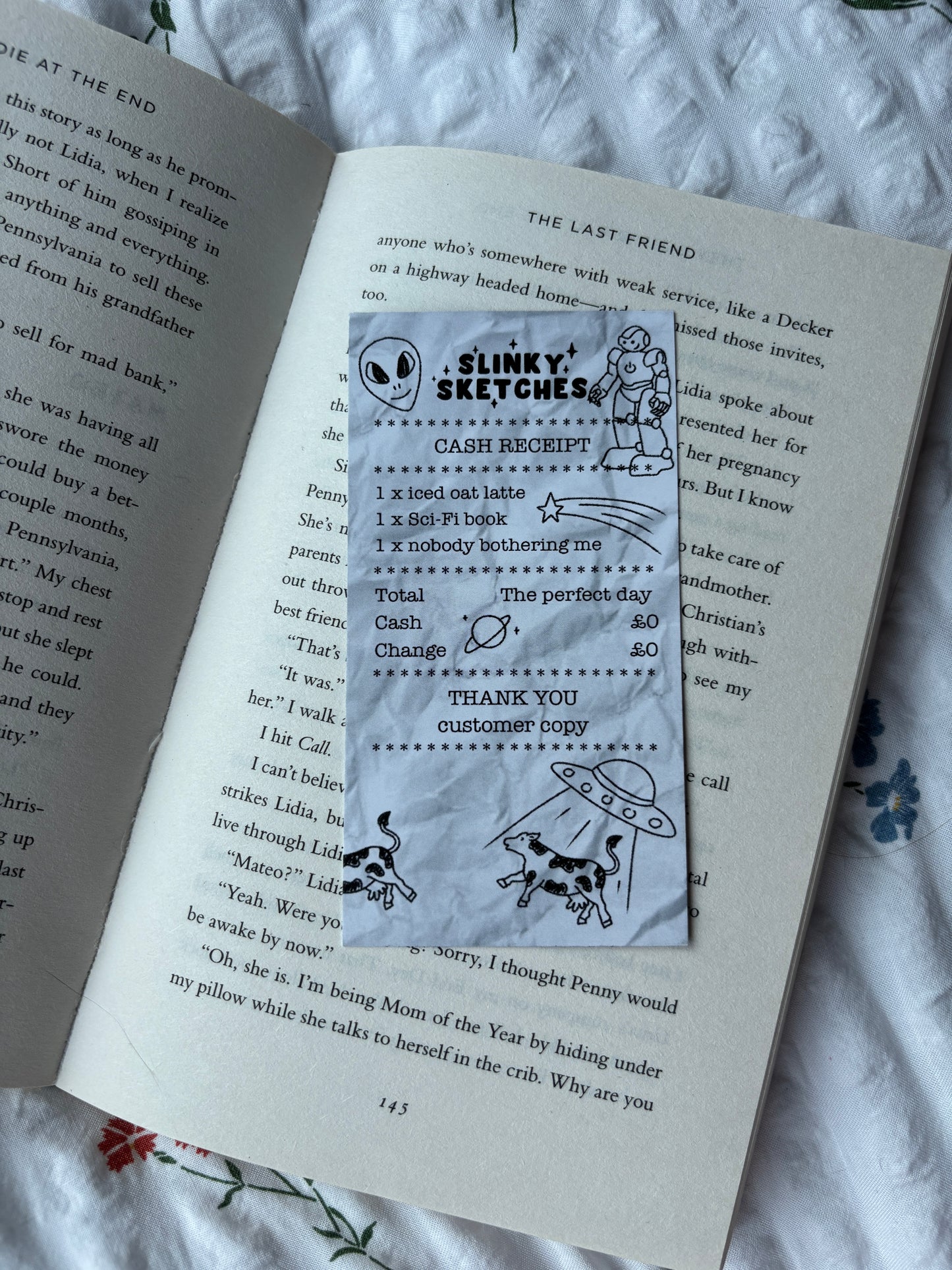 Receipt for Sci-Fi Book Bookmark