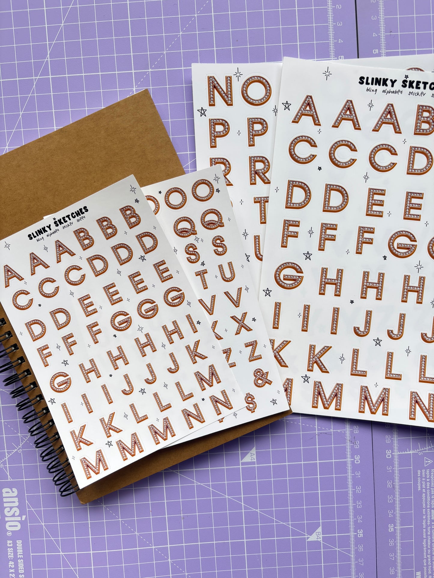 Bling Alphabet Sticker Sheet (2 sheets)