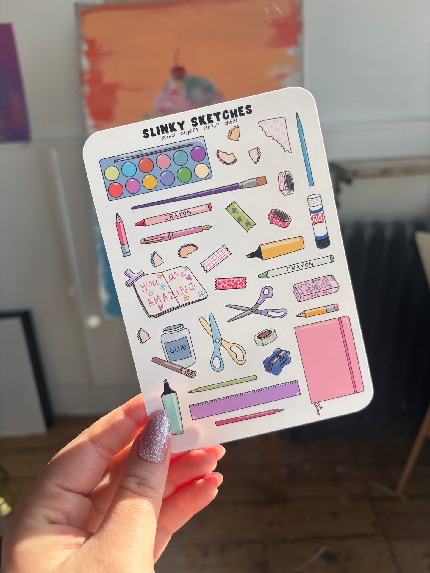 Journal Supplies Sticker Sheet