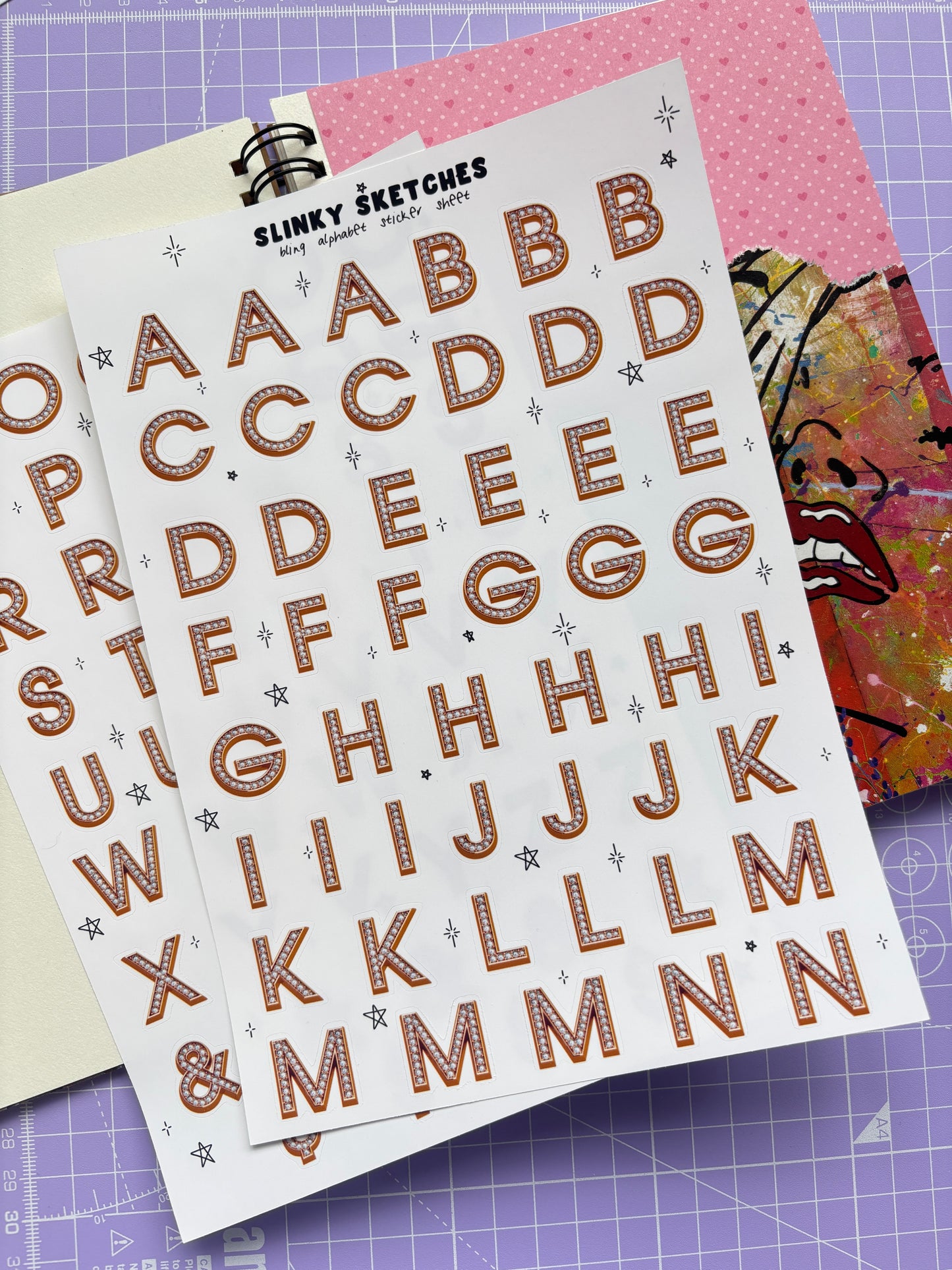 Bling Alphabet Sticker Sheet (2 sheets)