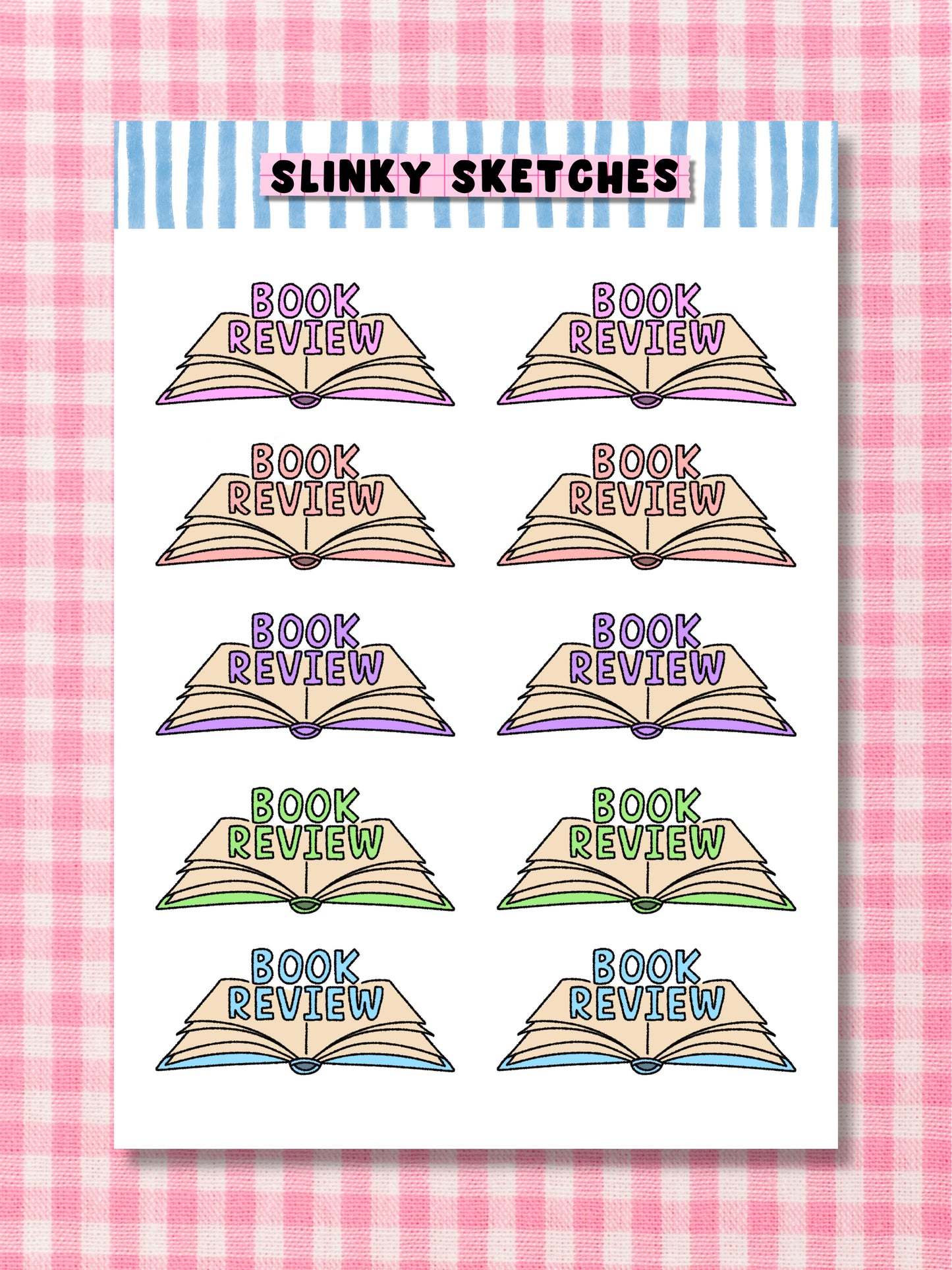 Book Review A6 Sticker Sheet