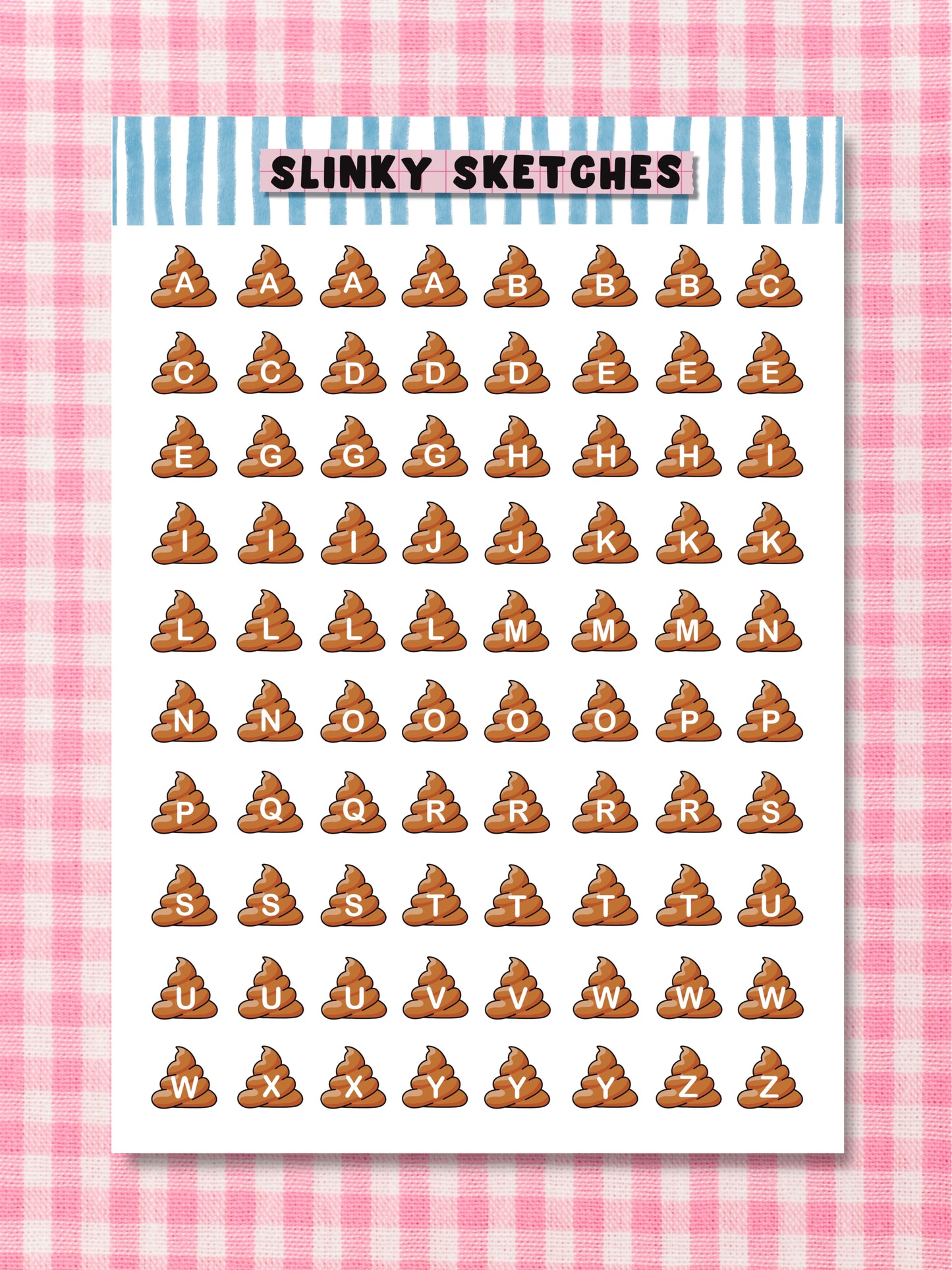 A5 Turds Lettering Sticker Sheet