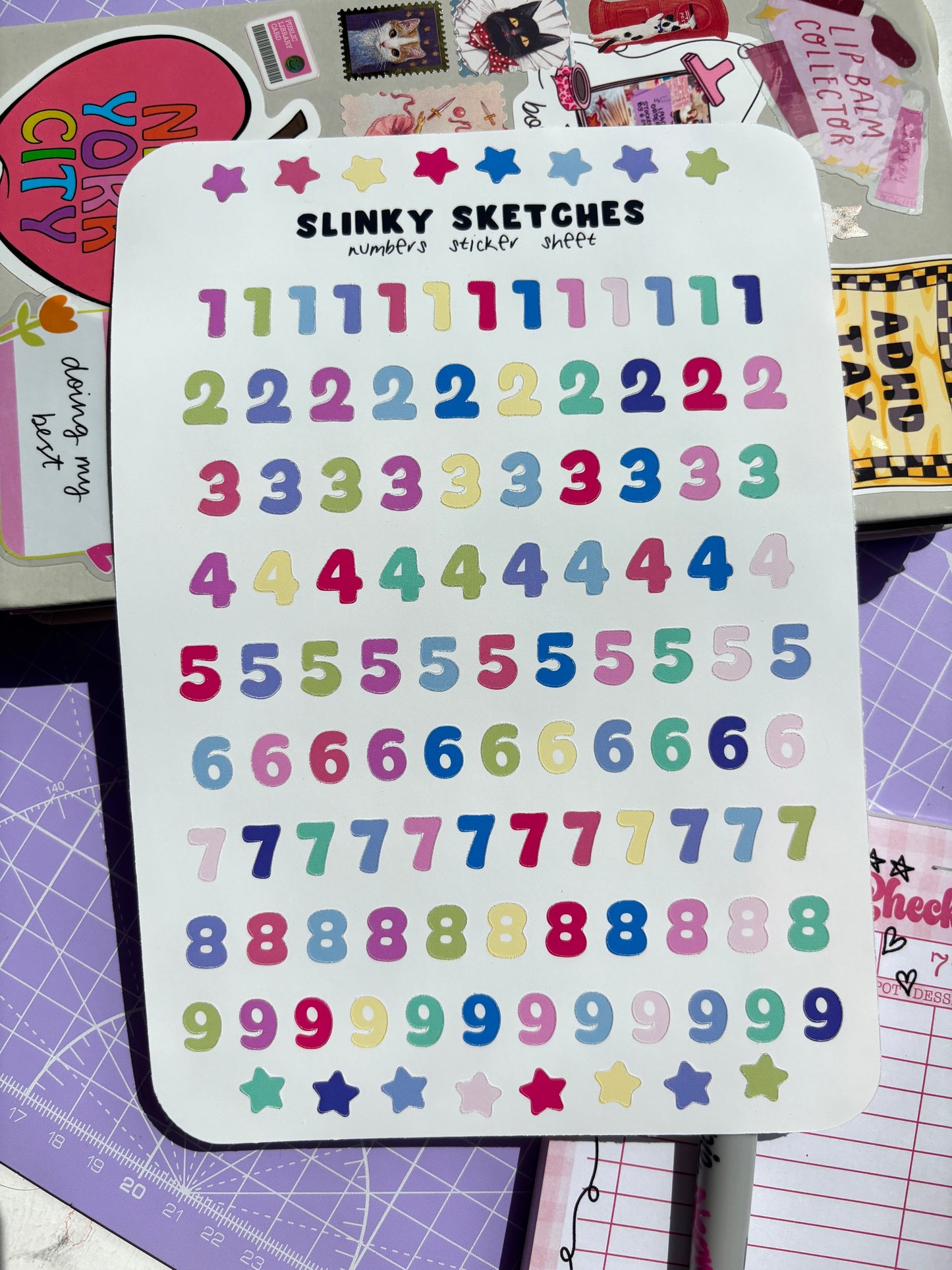Numbers A5 Sticker Sheet