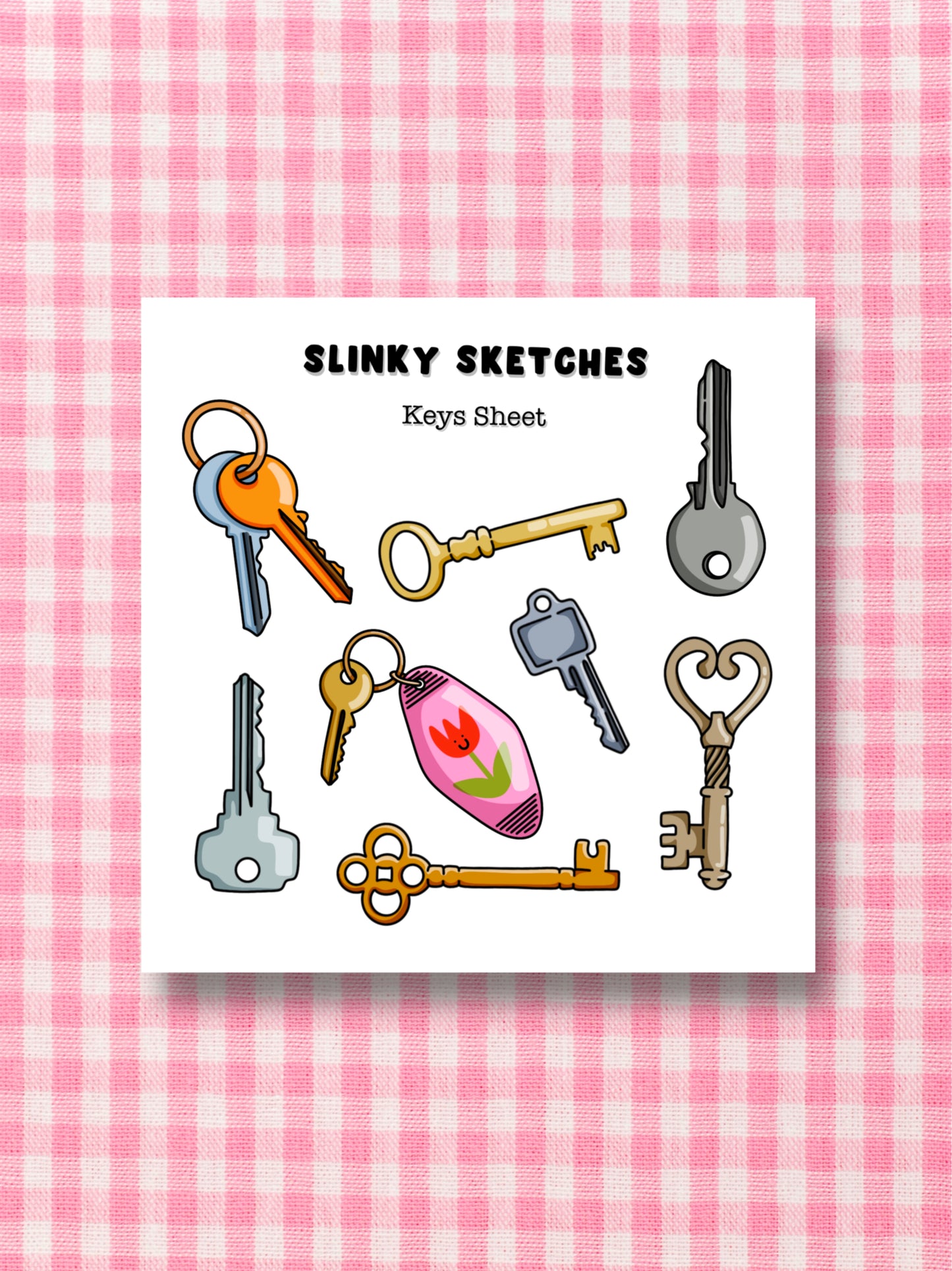 9cmx9cm Keys Sticker Sheet