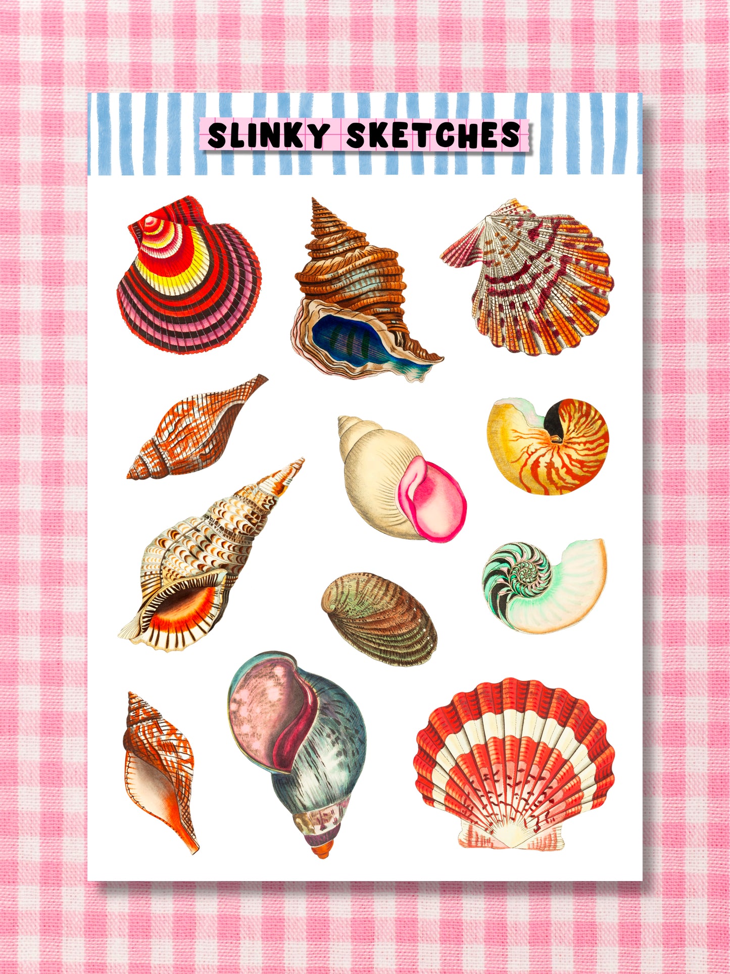 Seashells A6 Sticker Sheet