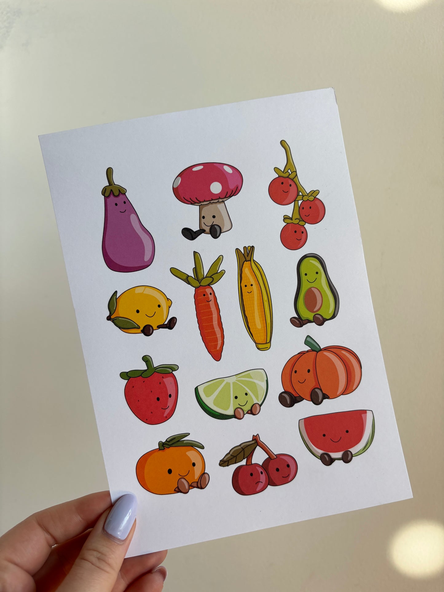 Fruit & Veg A5 Art Print