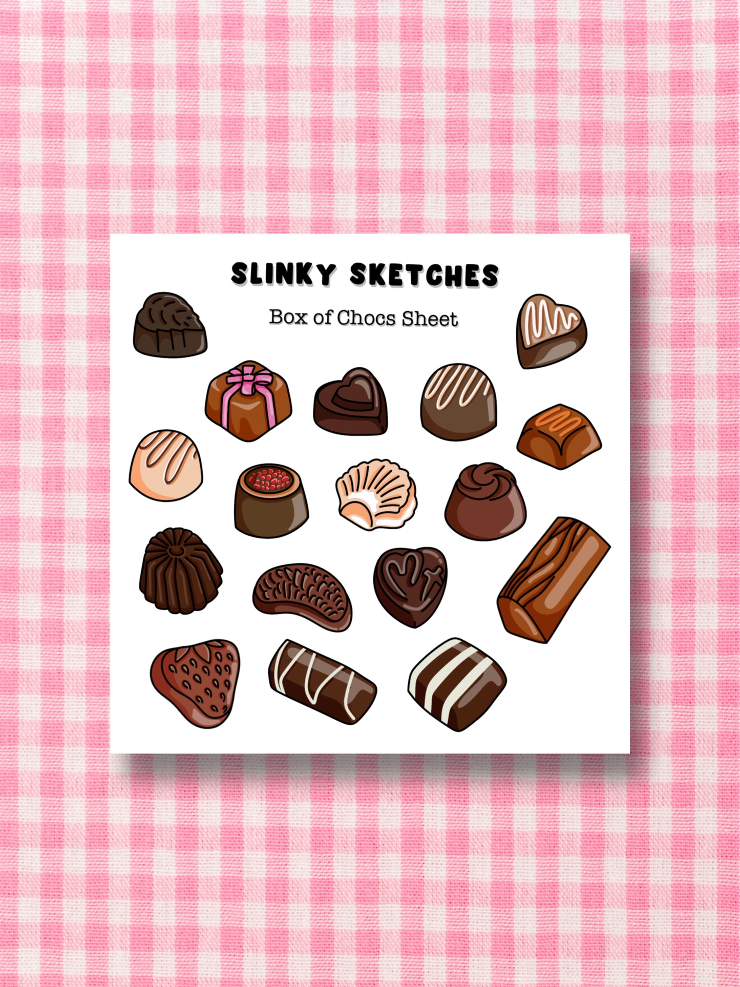 9cmx9cm Chocolates Sticker Sheet