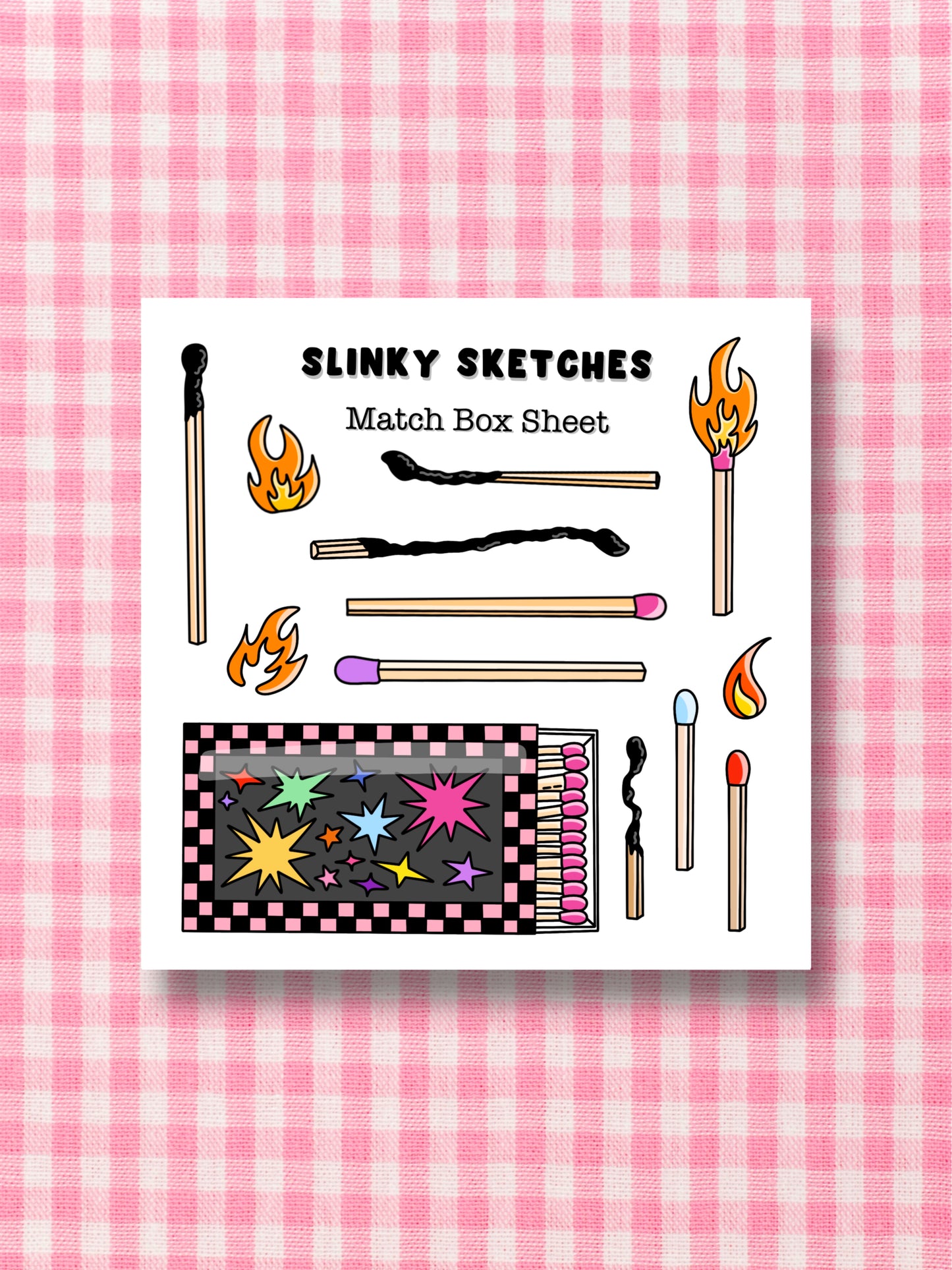 9cmx9cm Matchbox Sticker Sheet