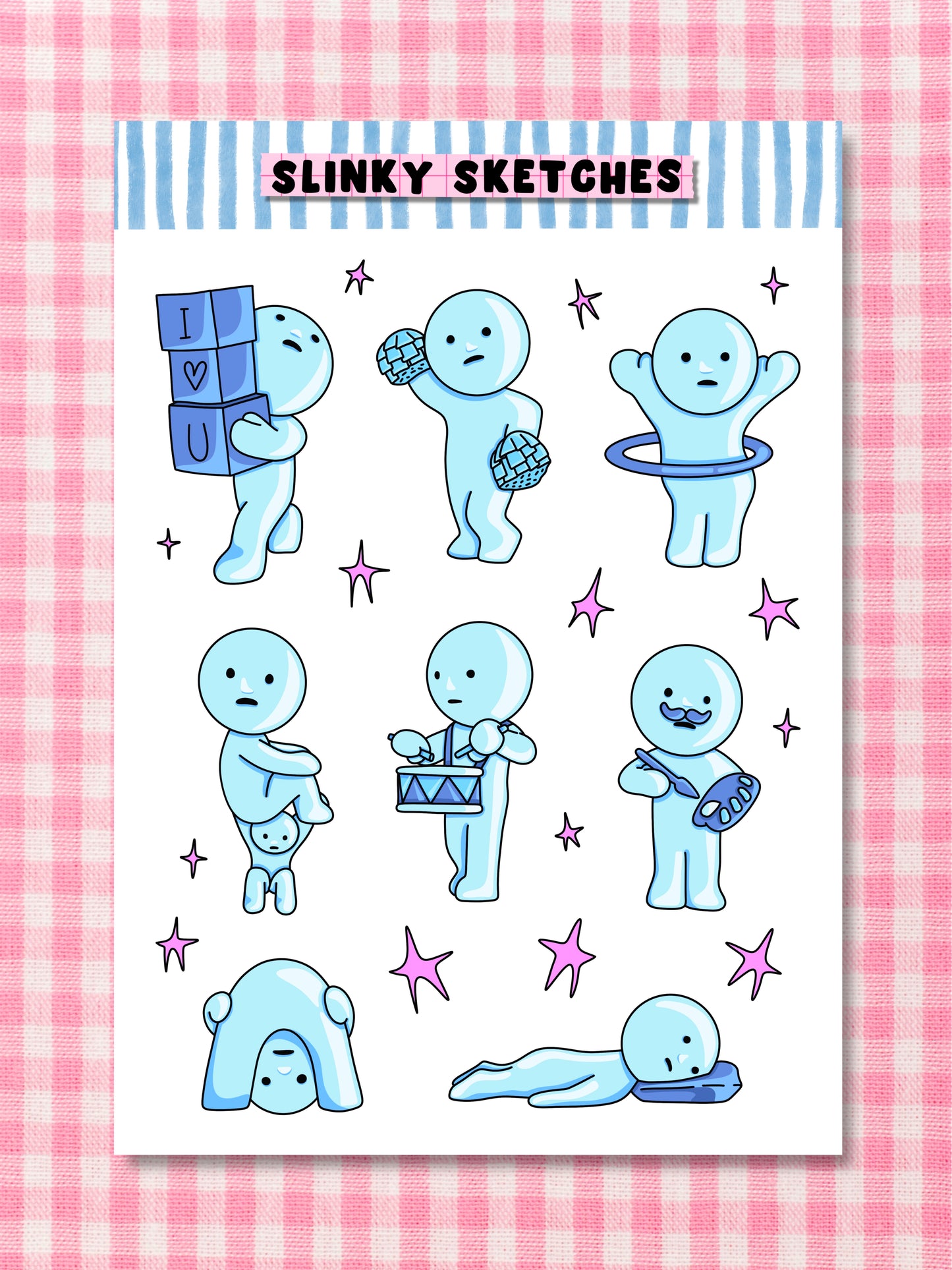 Blue Guys A6 Sticker Sheet