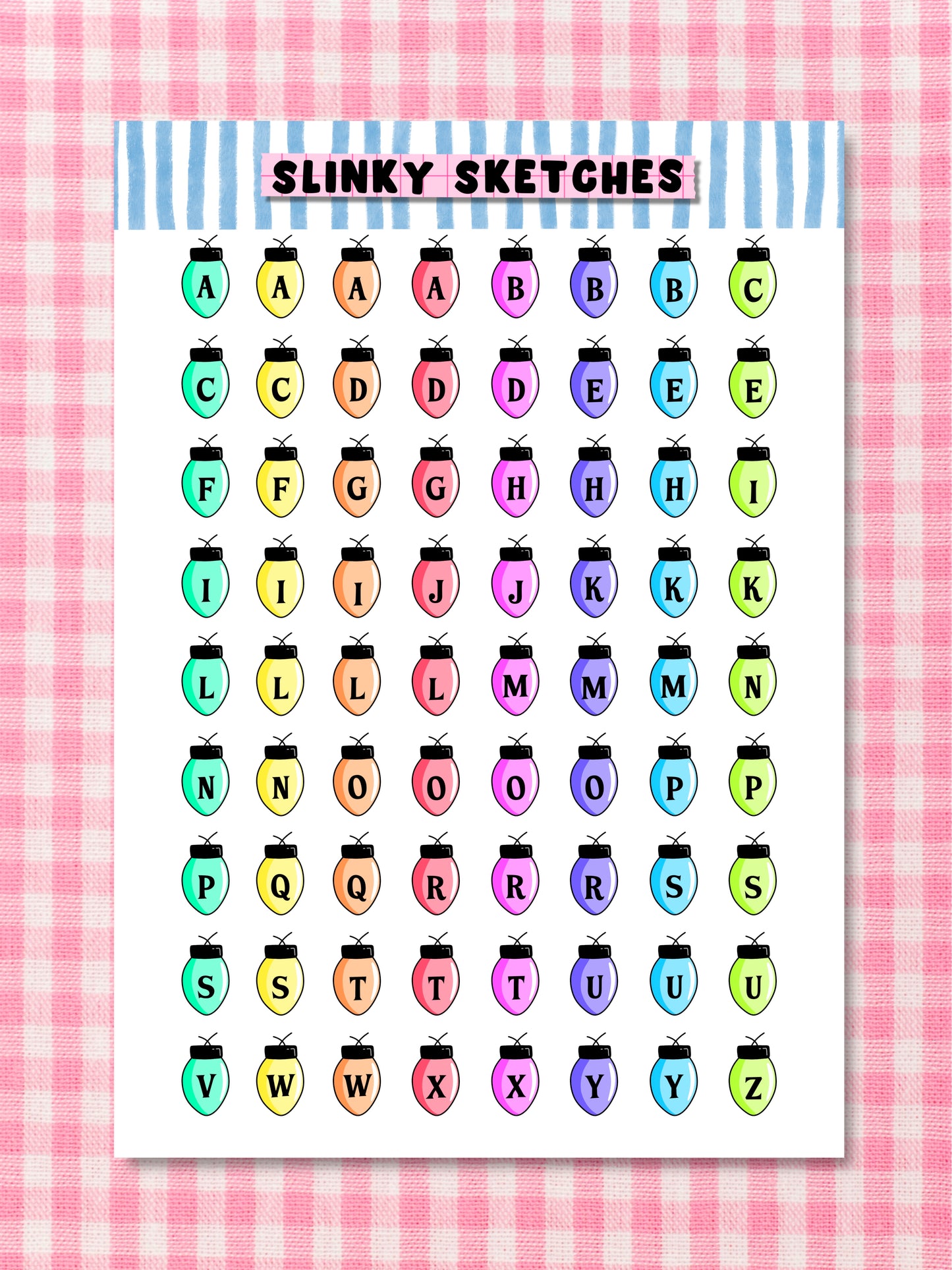 A5 Fairy Lights Lettering Sticker Sheet