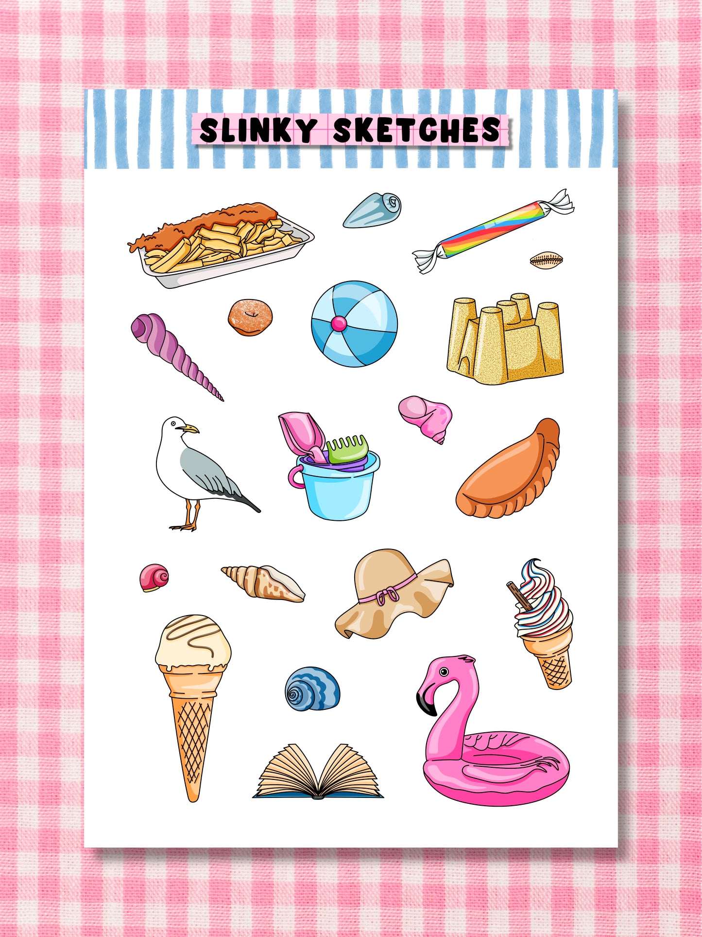 Beach A6 Sticker Sheet