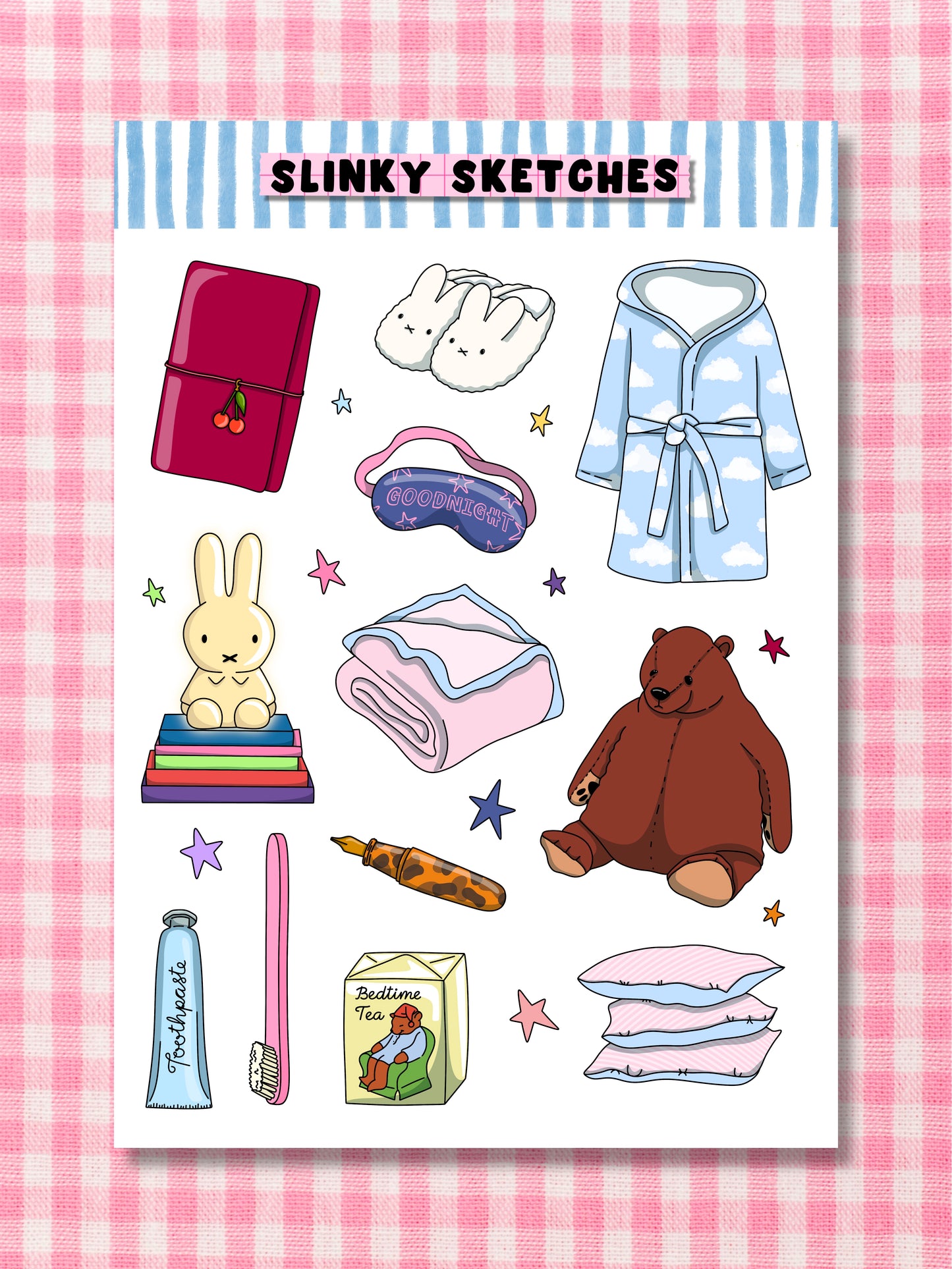 Bedtime A6 Sticker Sheet