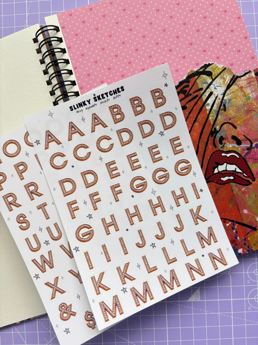 Bling Alphabet Sticker Sheet (2 sheets)