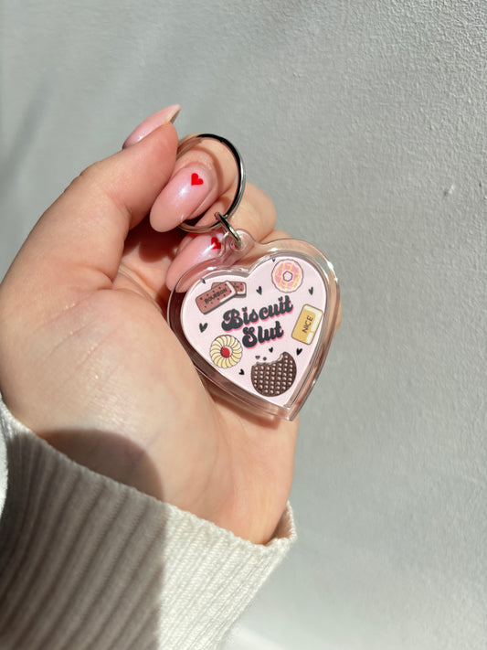 Biscuit Slut HEART Keyring