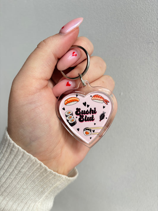 Sushi Slut HEART Keyring