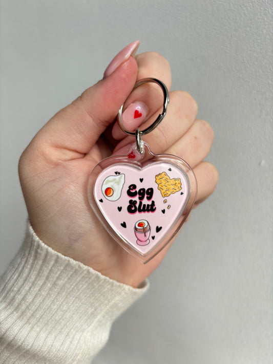 Egg Slut HEART Keyring