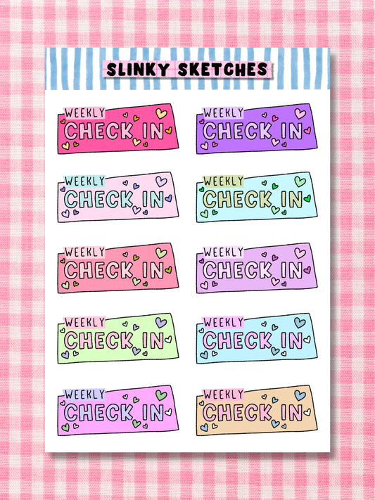 Heart Check In Sticker Sheet