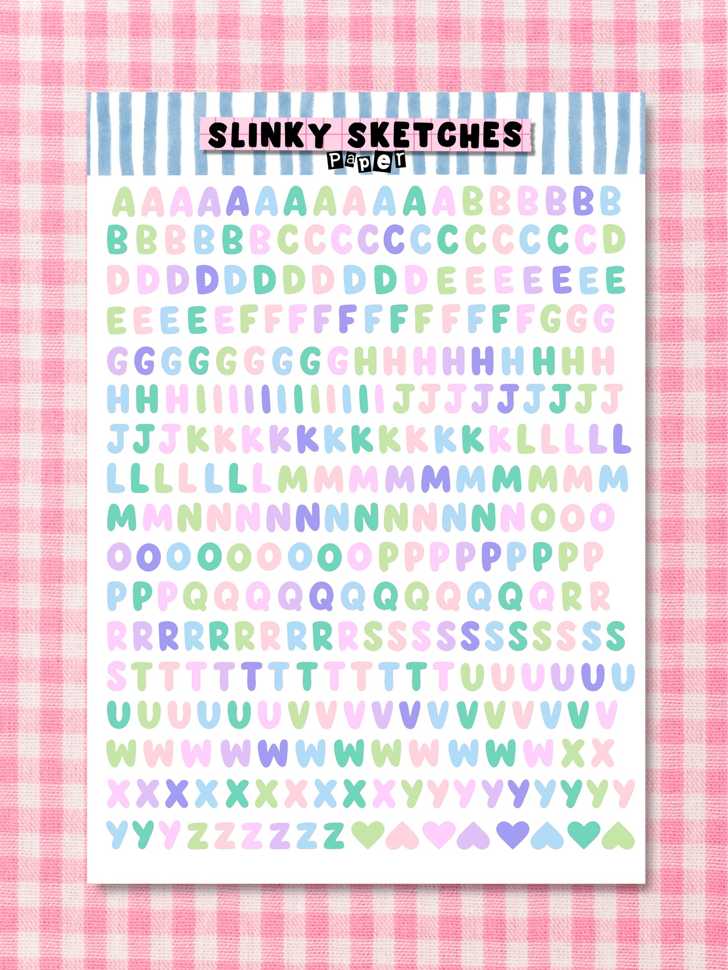 A5 Paper Pastel 2 Lettering Sticker Sheet