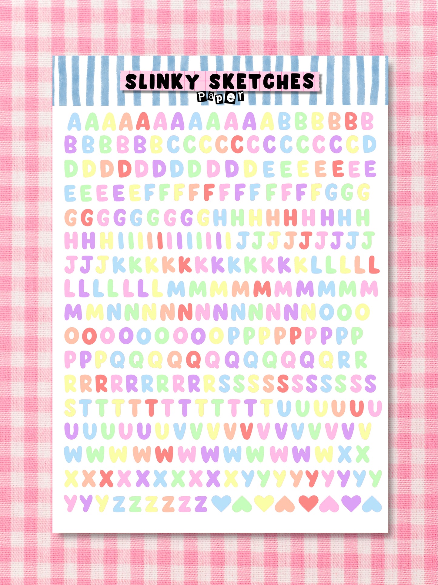 A5 Paper Pastel 1 Lettering Sticker Sheet