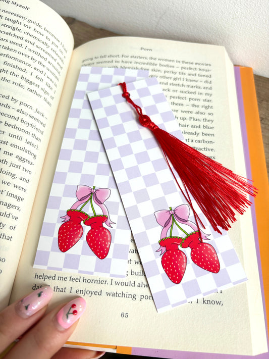 Butt Berries Check Tassel Bookmark