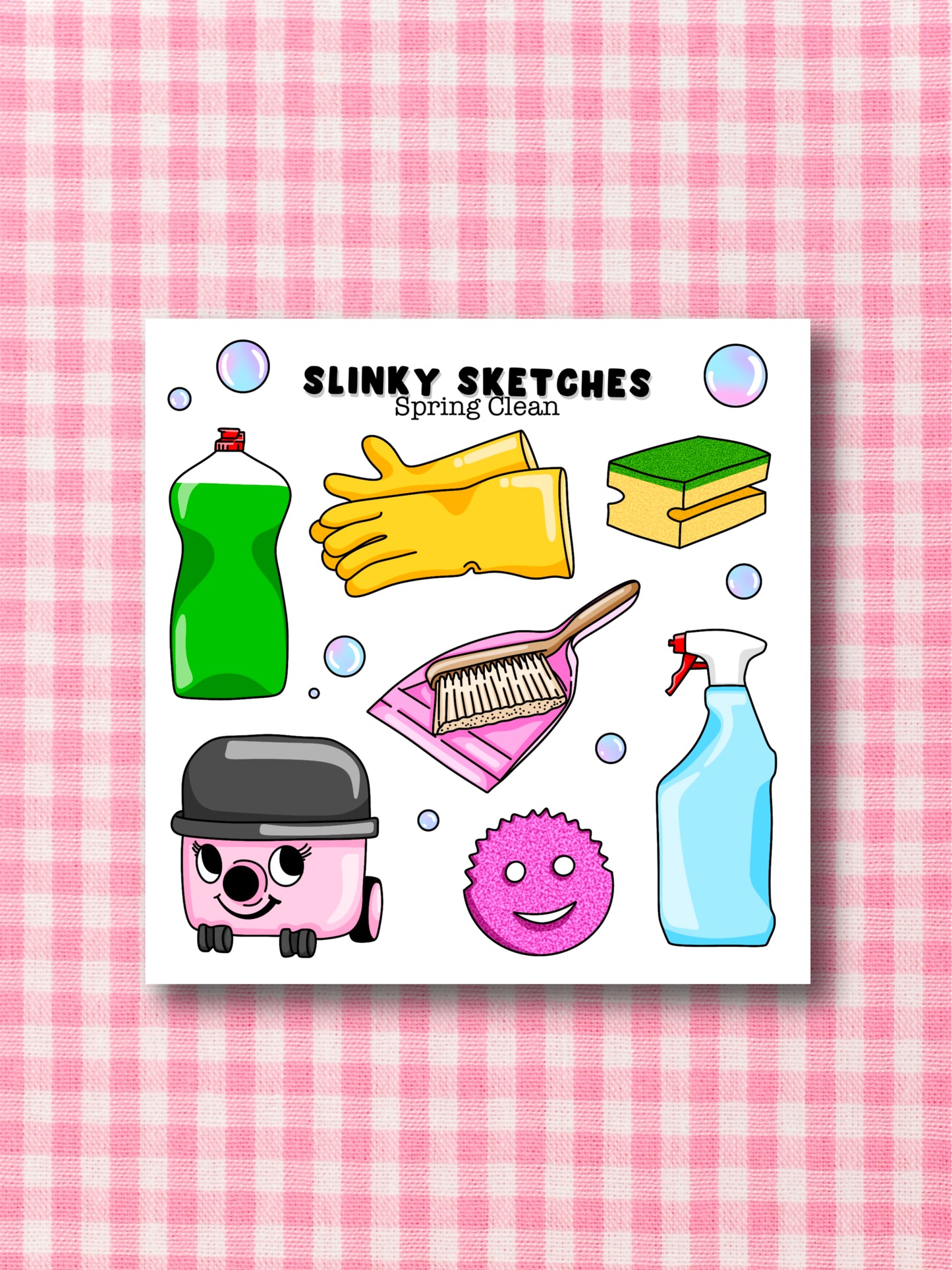 9cmx9cm Cleaning Sticker Sheet