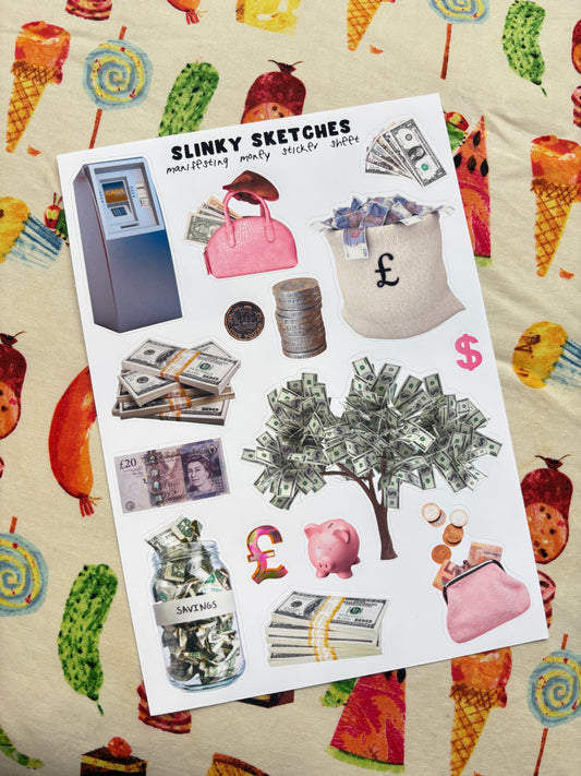 Manifesting Money A5 Sticker Sheet