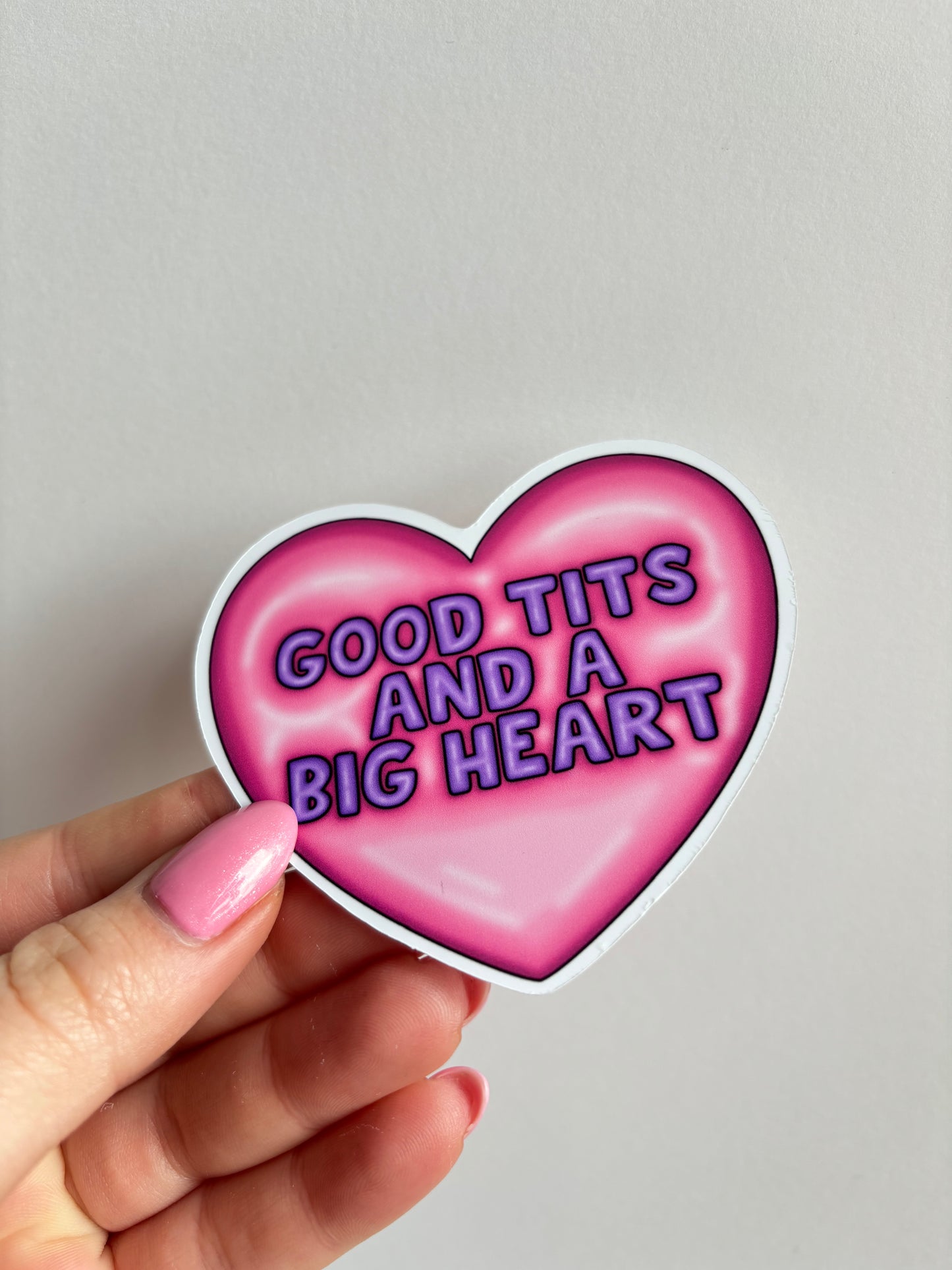 Good Tits and a Big Heart Sticker