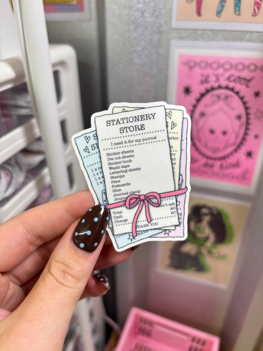 Receipts Die Cut Glitter Sticker