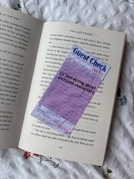 Fantasising Guest Check Bookmark