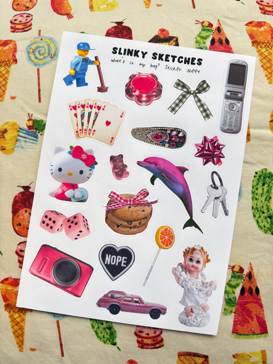 What's in my Bag? A5 Sticker Sheet