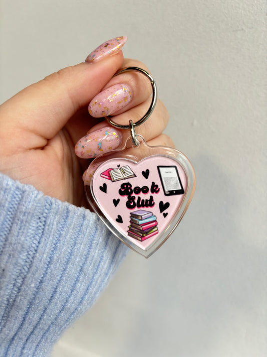 Book Slut HEART Keyring