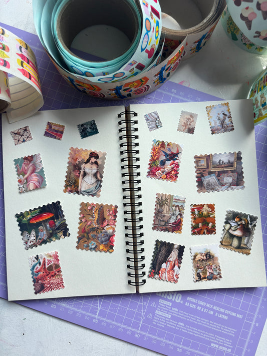 Vintage Art Stamp Sticker Pack