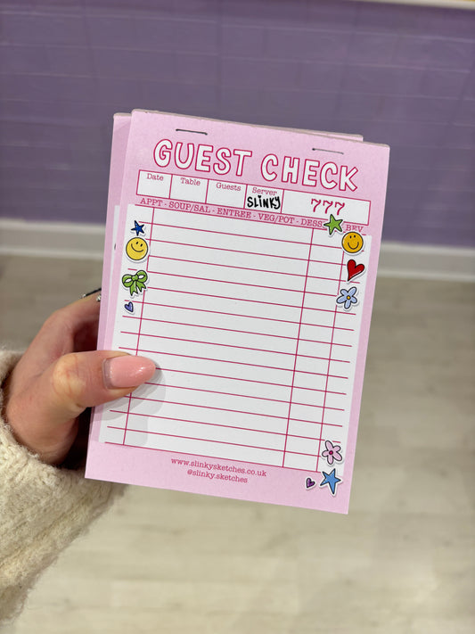 Sticker Guest Check Notepad
