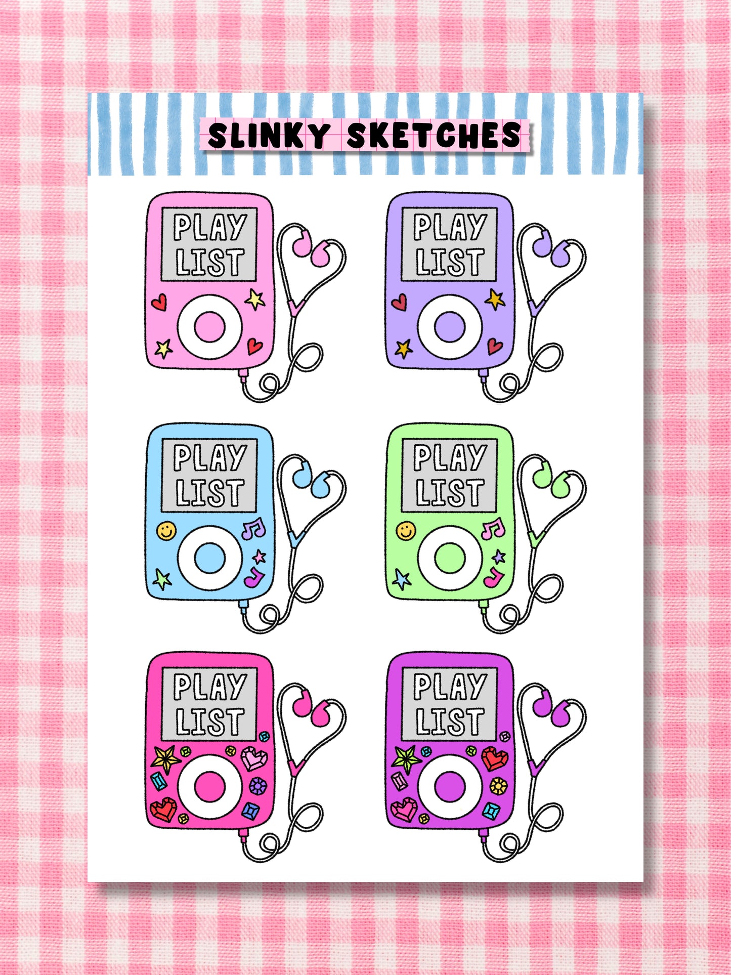 Playlist A6 Sticker Sheet