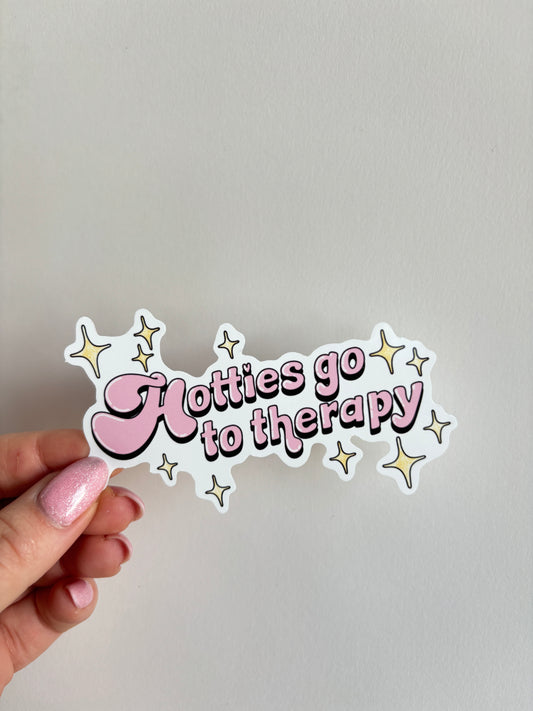 Hotties Go to Therapy Typography Sticker