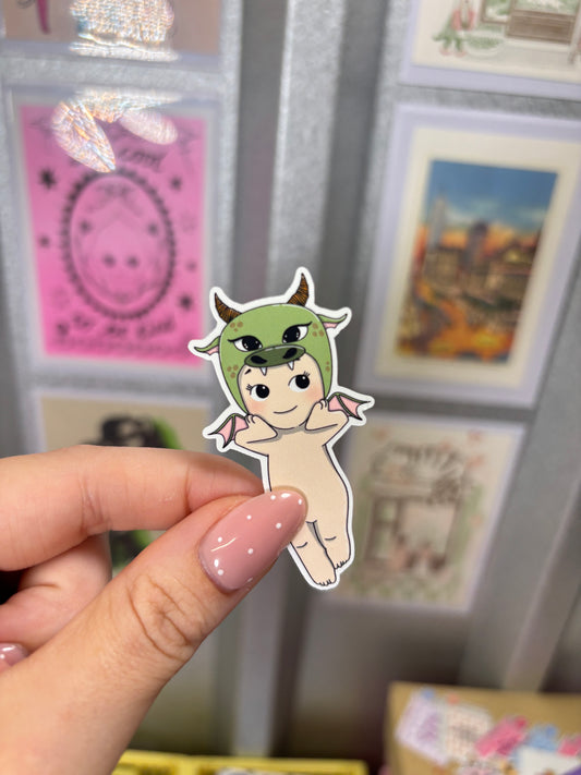 Green Dragon Die Cut Sticker