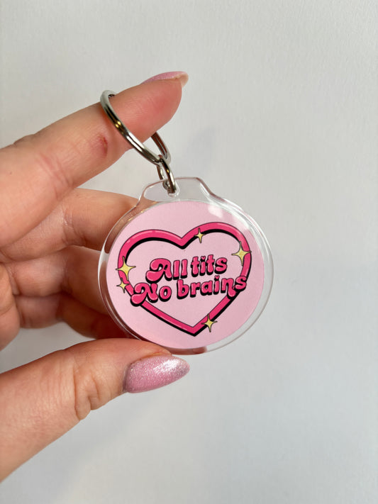 All Tits Sparkle Heart Keyring