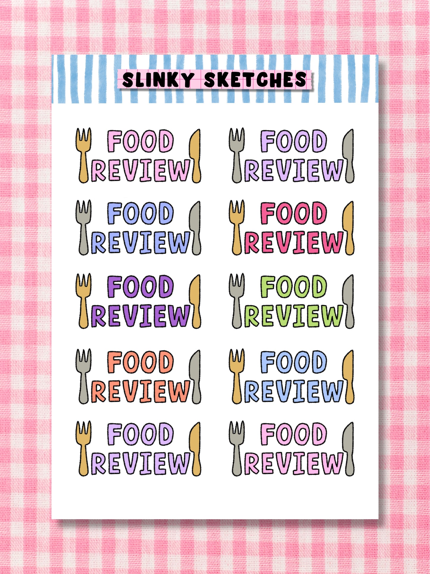 Food Review Sticker Sheet