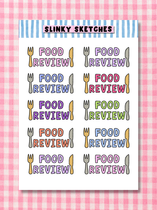 Food Review Sticker Sheet