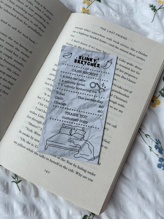 Receipt for Smutty Book Bookmark
