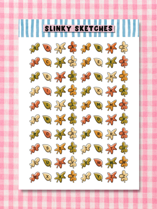 A5 Leaves Lettering Sticker Sheet